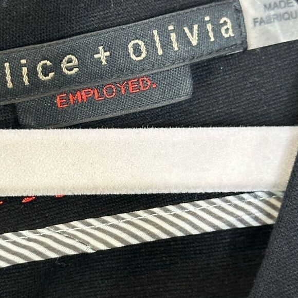 Alice and Olivia Employed Black Knit Peplum Mini Dress | Size 2 - Picture 6 of 7